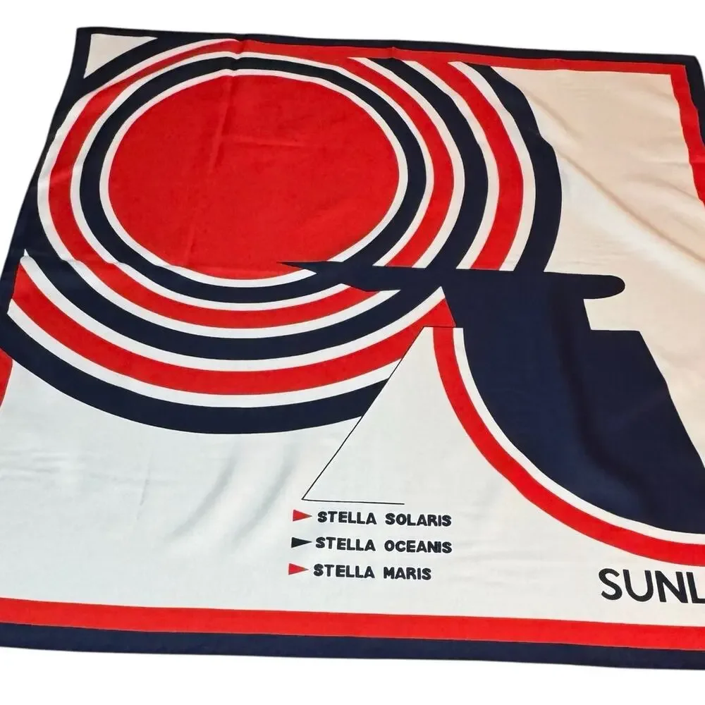 Made in Italy Sunline Cruises Scarf Souvenir Red Stella Solaris Oceanis Maris